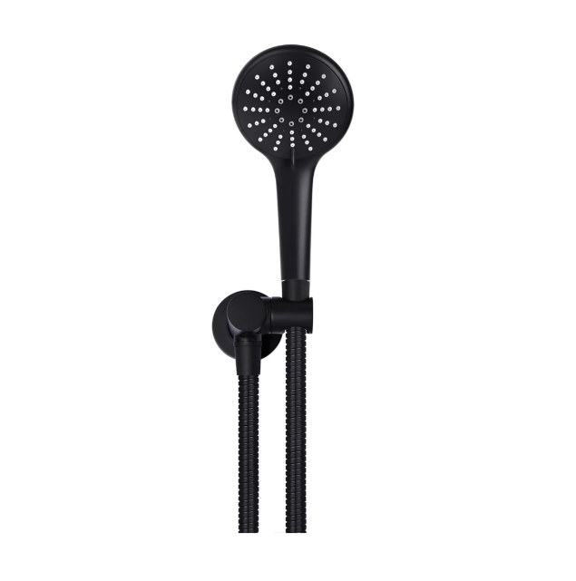 Meir Round Hand Shower on Swivel Bracket, Matte Black