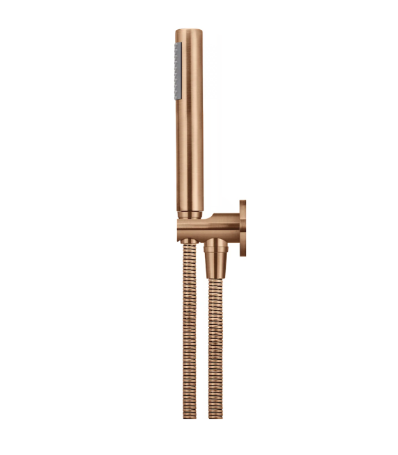 Meir Round Hand Shower on Fixed Bracket, Lustre Bronze
