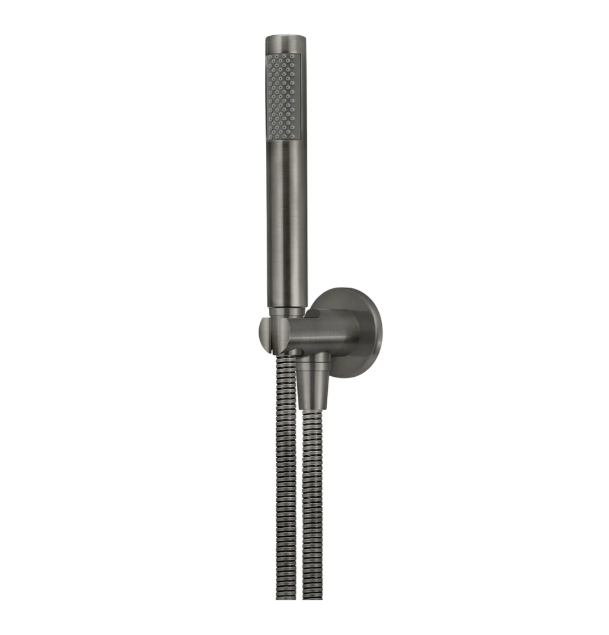 Meir Round Hand Shower on Fixed Bracket, Shadow