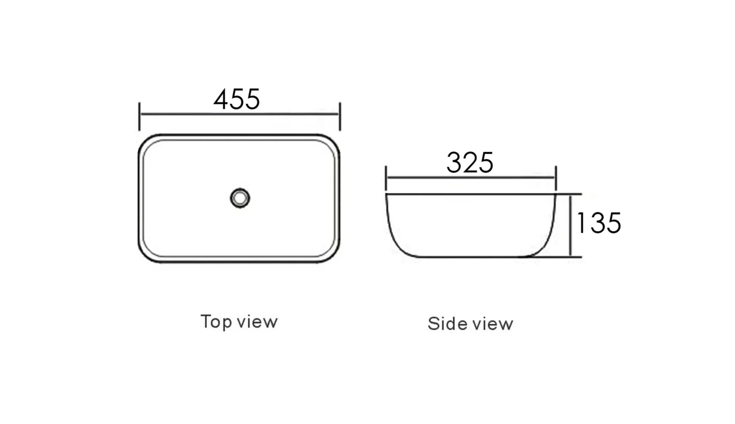OTTI Artis O'96 455*325*135mm Above Counter Basin IS4096, Gloss White