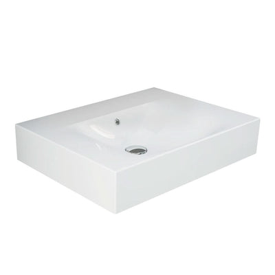 Fienza RAK DES Wall Hung Basin NTH 610 x 460mm with Overflow, Alpine Gloss White