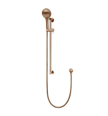 Meir Round Three Function Hand Shower on Rail Column, Lustre Bronze