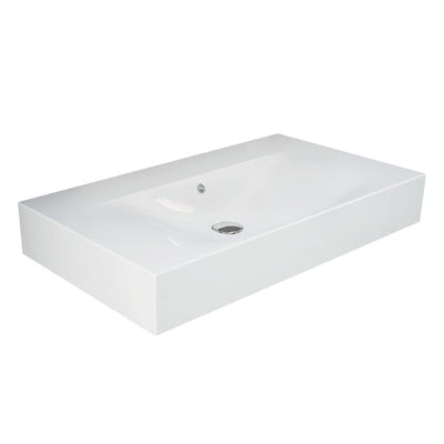 Fienza RAK DES Wall Hung Basin NTH 810 x 460mm with Overflow, Alpine Gloss White