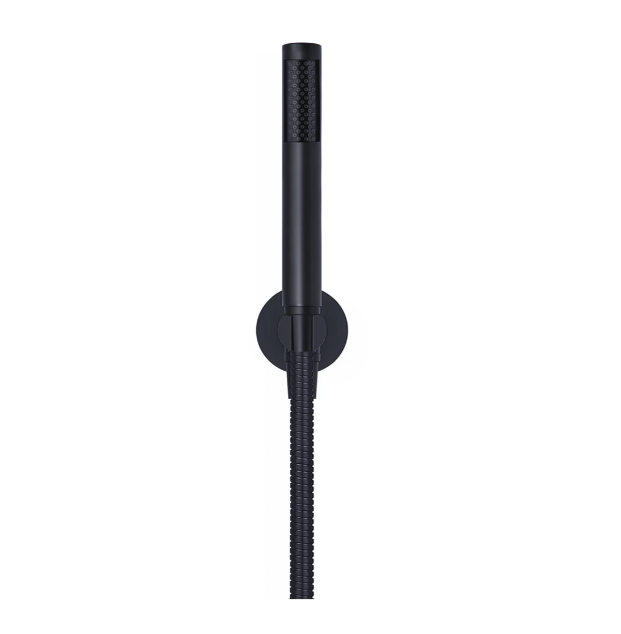 Meir Round Hand Shower on Fixed Bracket, Matte Black