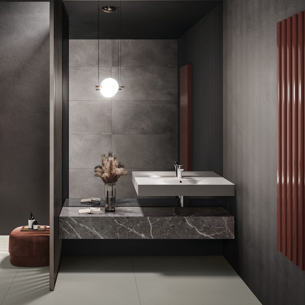 Fienza RAK DES Wall Hung Basin 1TH 1010 x 460mm with Overflow, Alpine Gloss White