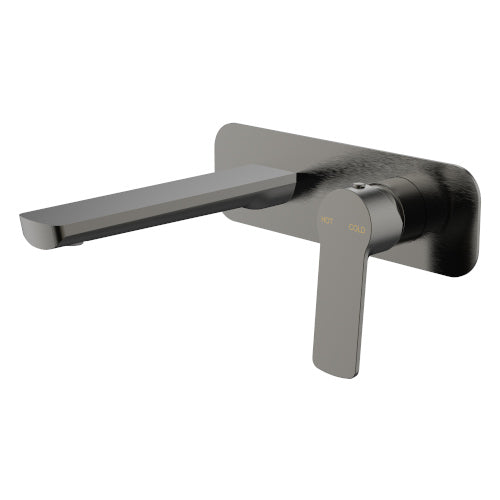 Millennium Akemi Wall Basin/Bath Mixer, Gun Metal