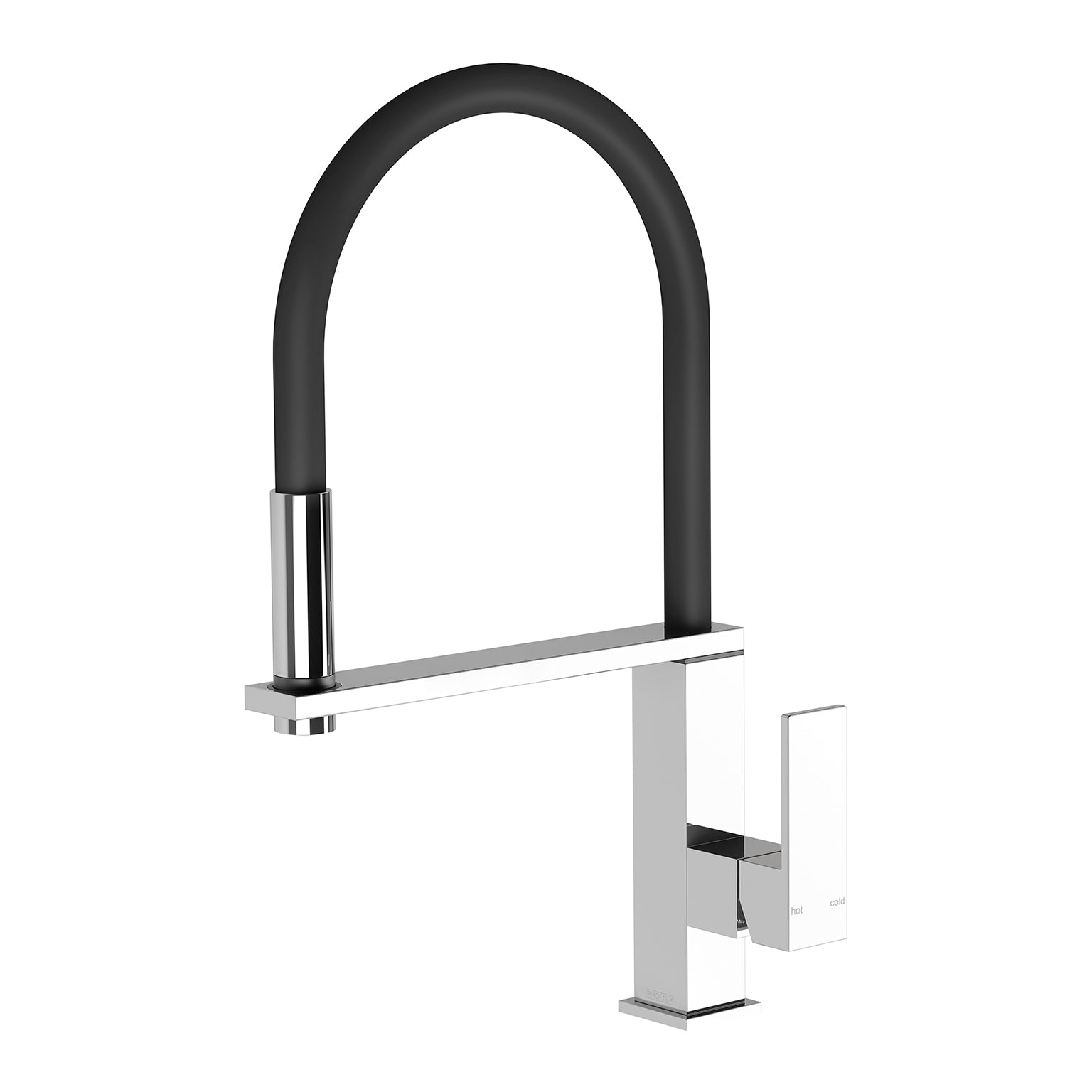 Phoenix Vezz Flexible Hose Sink Mixer 220mm Squareline, Chrome