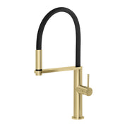 Phoenix Blix Flexible Hose Sink Mixer 220mm Round, Brushed Gold