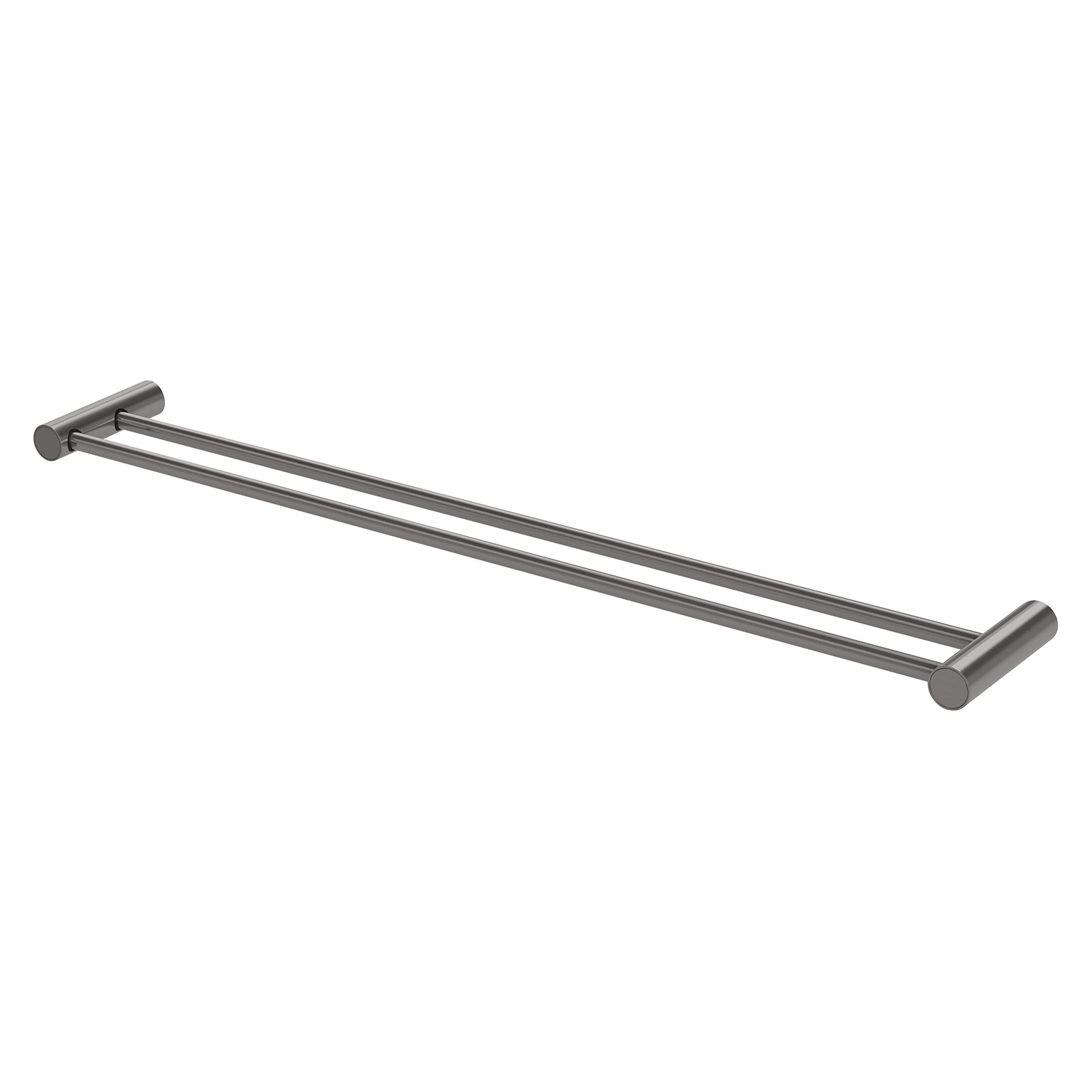Phoenix Vivid Slimline Double Towel Rail 800mm, Brushed Carbon
