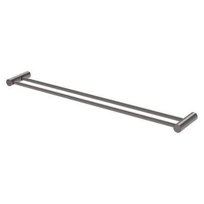 Phoenix Vivid Slimline Double Towel Rail 800mm, Brushed Carbon