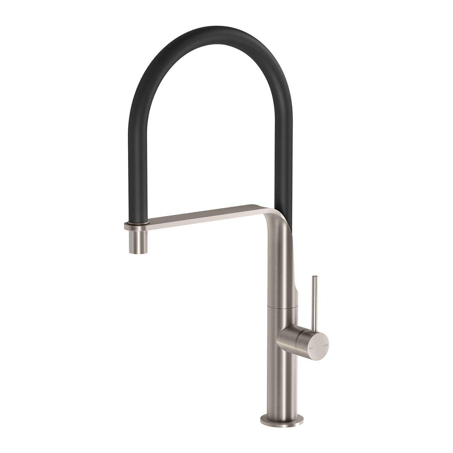 Phoenix Vido Flexible Hose Sink Mixer 200mm, Brushed Nickel