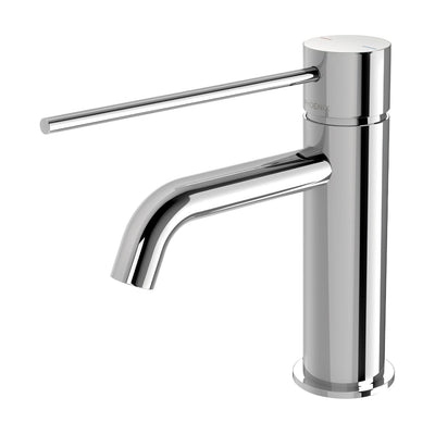 Phoenix Vivid Slimline Basin Mixer Curved Outlet with Extended Lever - Lead Free, Chrome