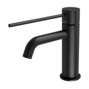 Phoenix Vivid Slimline Basin Mixer Curved Outlet with Extended Lever, Matte Black