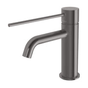 Phoenix Vivid Slimline Basin Mixer Curved Outlet with Extended Lever, Brushed Carbon