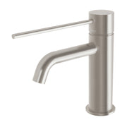 Phoenix Vivid Slimline Basin Mixer Curved Outlet with Extended Lever, Brushed Nickel