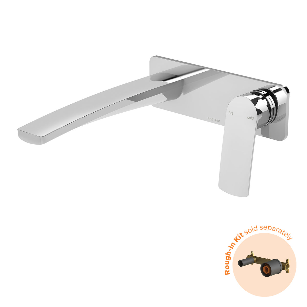 Phoenix Mekko SwitchMix Wall Basin / Bath Mixer Set 200mm (Fit-Off Kit Only) - Lead Free, Chrome