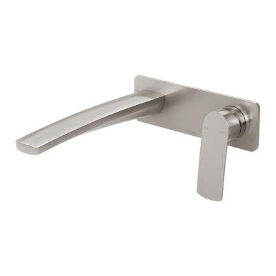 Phoenix Mekko SwitchMix Wall Basin / Bath Mixer Set 200mm Fit-Off Kit, Brushed Nickel