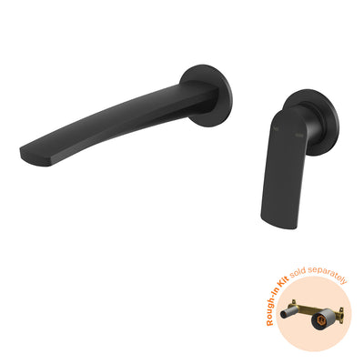 Phoenix Mekko SwitchMix Wall Basin / Bath Mixer Set Round Plates Fit-Off Kit, Matte Black
