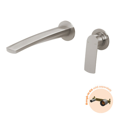 Phoenix Mekko SwitchMix Wall Basin / Bath Mixer Set Round Plates Fit-Off Kit, Brushed Nickel