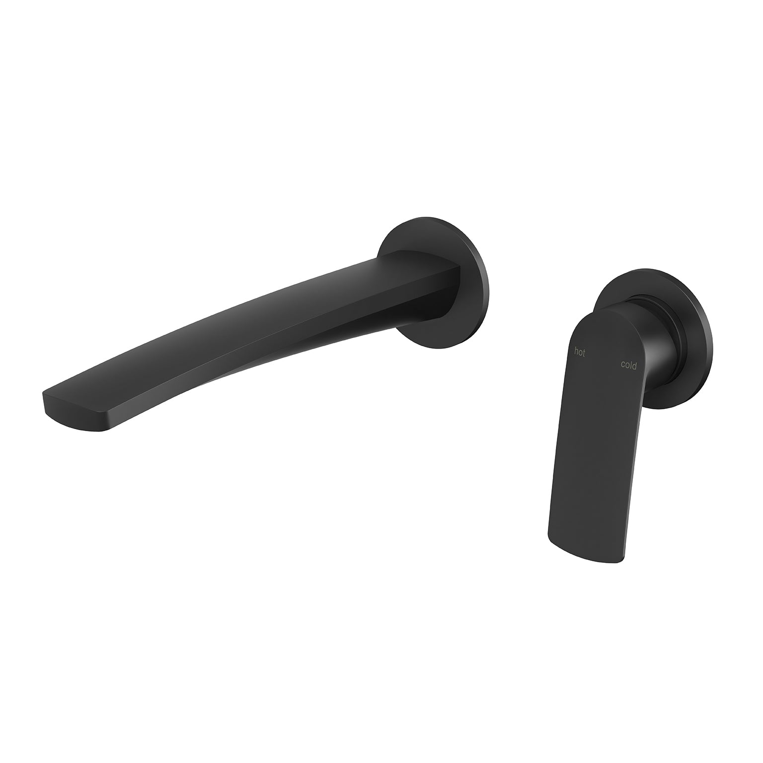 Phoenix Mekko SwitchMix Wall Basin / Bath Mixer Set Round Plates, Matte Black