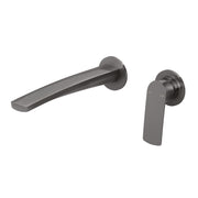 Phoenix Mekko SwitchMix Wall Basin / Bath Mixer Set Round Plates, Brushed Carbon