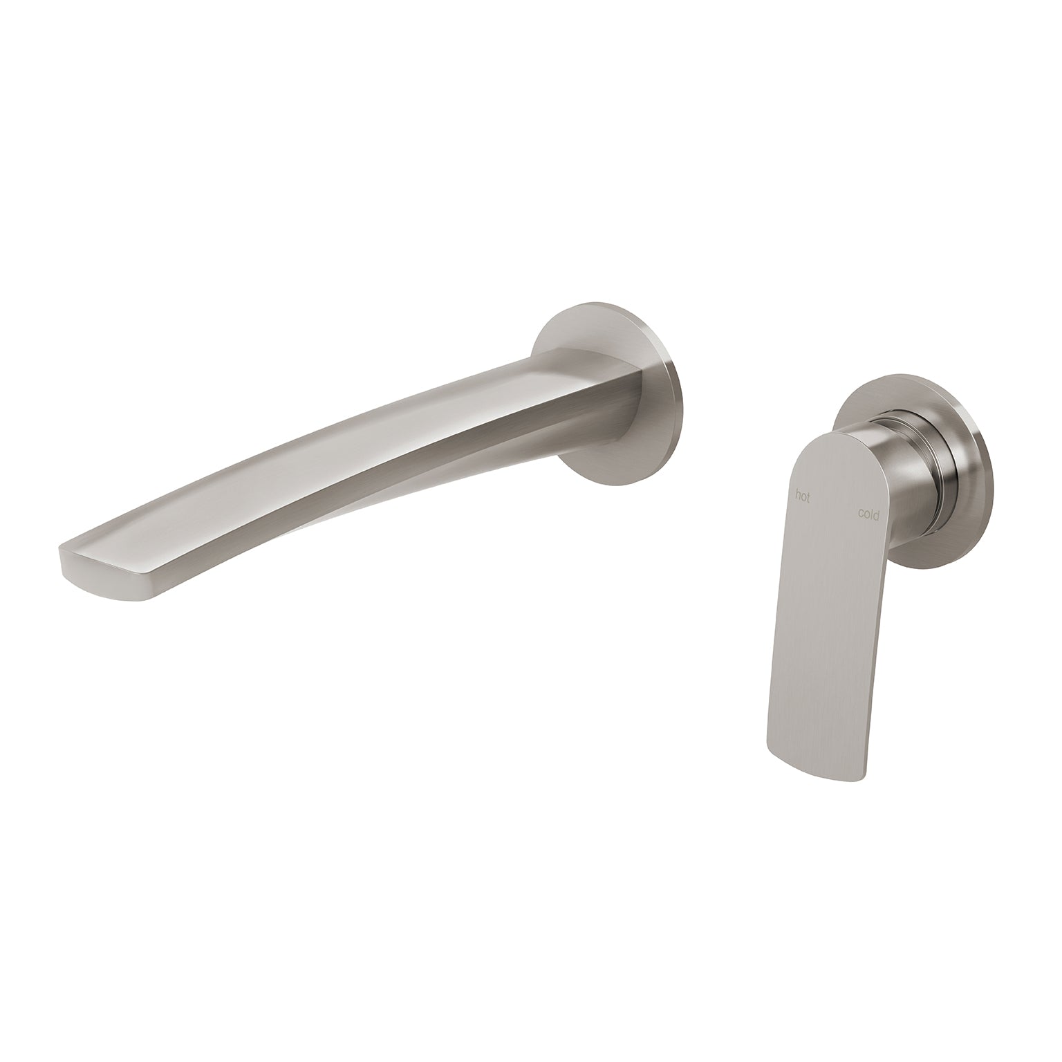 Phoenix Mekko SwitchMix Wall Basin / Bath Mixer Set Round Plates, Brushed Nickel