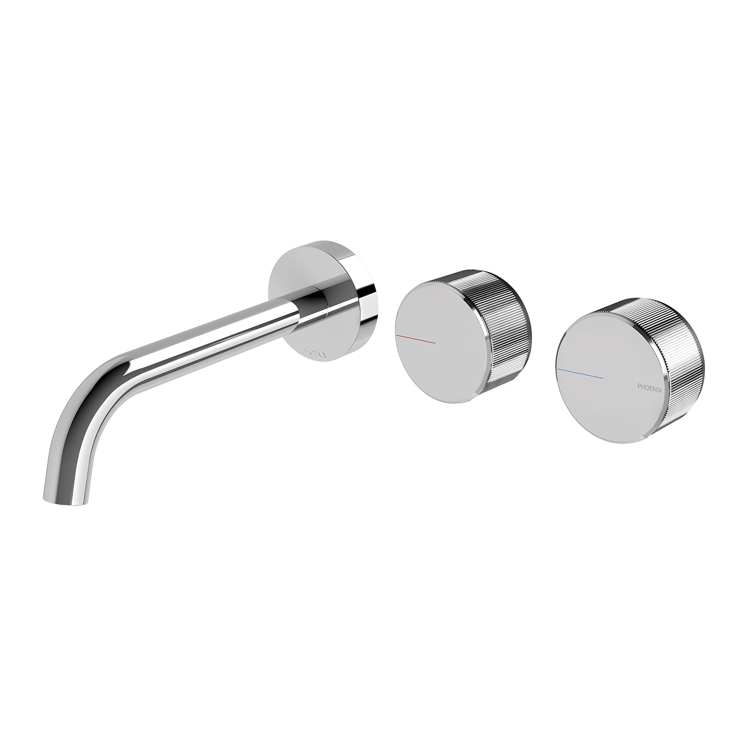 Phoenix Axia Wall Basin / Bath Curved Outlet Hostess Set 180mm, Chrome