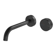 Phoenix Axia Wall Basin / Bath Curved Outlet Mixer Set 180mm, Matte Black