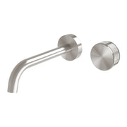 Phoenix Axia Wall Basin / Bath Curved Outlet Mixer Set 180mm, Brushed Nickel