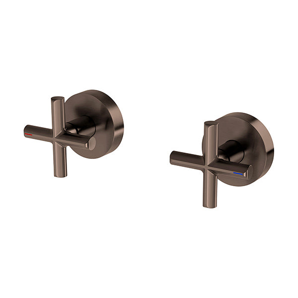 Phoenix Vivid Slimline Plus Wall Top Assemblies 15mm Extended Spindles - Lead Free, Brushed Bronze