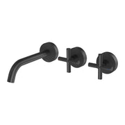 Phoenix Vivid Slimline Plus Wall Basin / Bath Hostess Set 180mm Outlet, Matte Black
