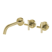 Phoenix Vivid Slimline Plus Wall Basin / Bath Hostess Set 180mm Outlet, Brushed Gold