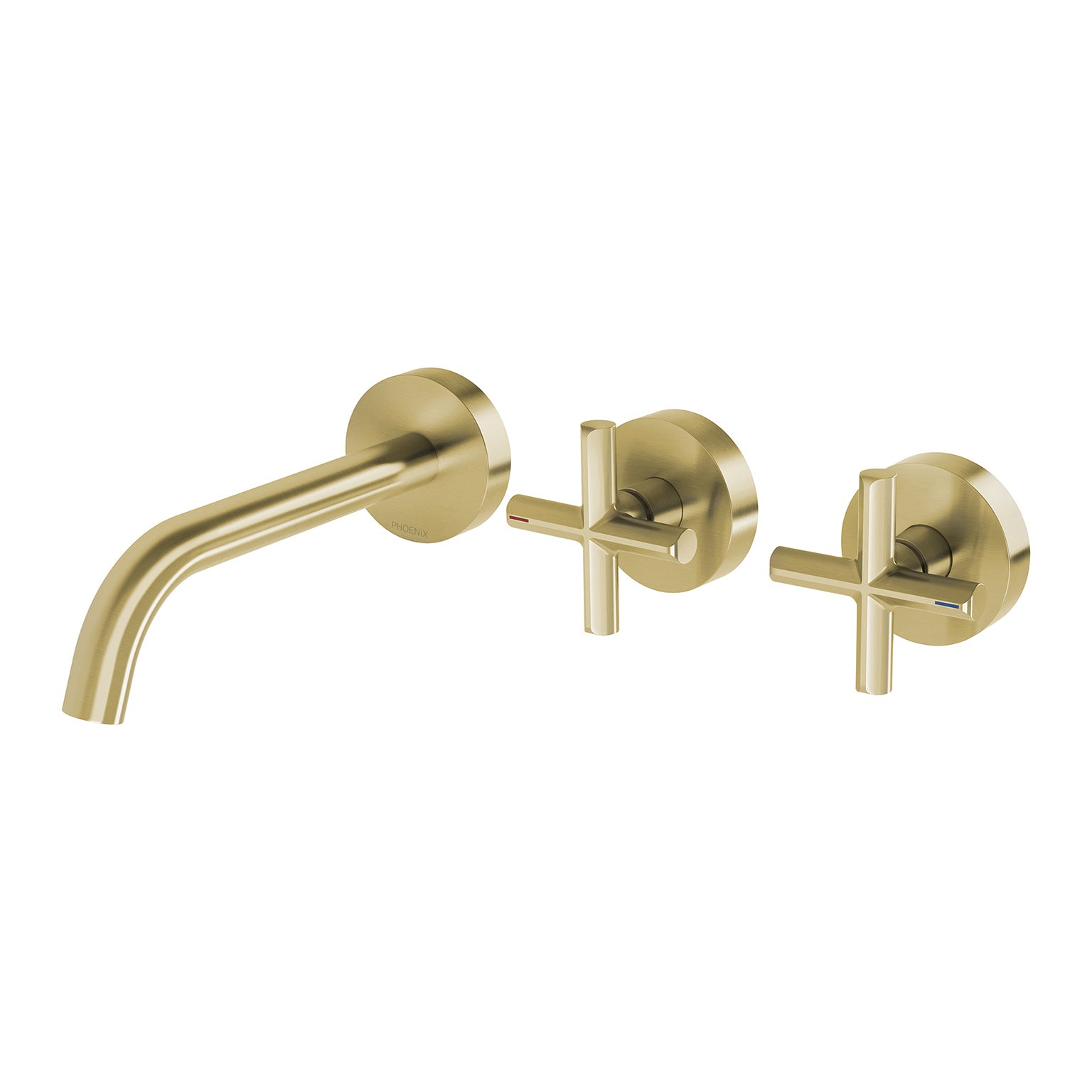 Phoenix Vivid Slimline Plus Wall Basin / Bath Hostess Set 180mm Outlet, Brushed Gold