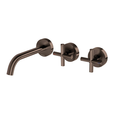 Phoenix Vivid Slimline Plus Wall Basin / Bath Hostess Set 180mm Outlet - Lead Free, Brushed Bronze