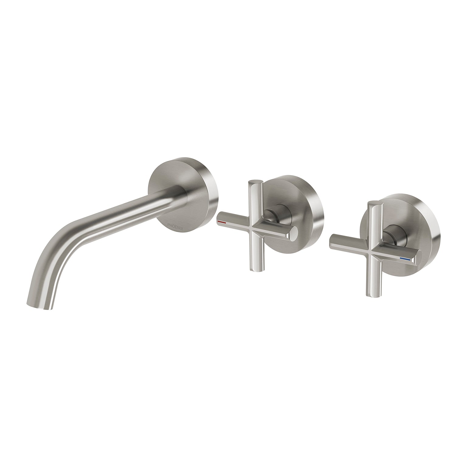 Phoenix Vivid Slimline Plus Wall Basin / Bath Hostess Set 180mm Outlet, Brushed Nickel