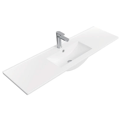 Fienza Delgado 1215 x 365mm Ceramic Basin Top Only 1TH, Gloss White
