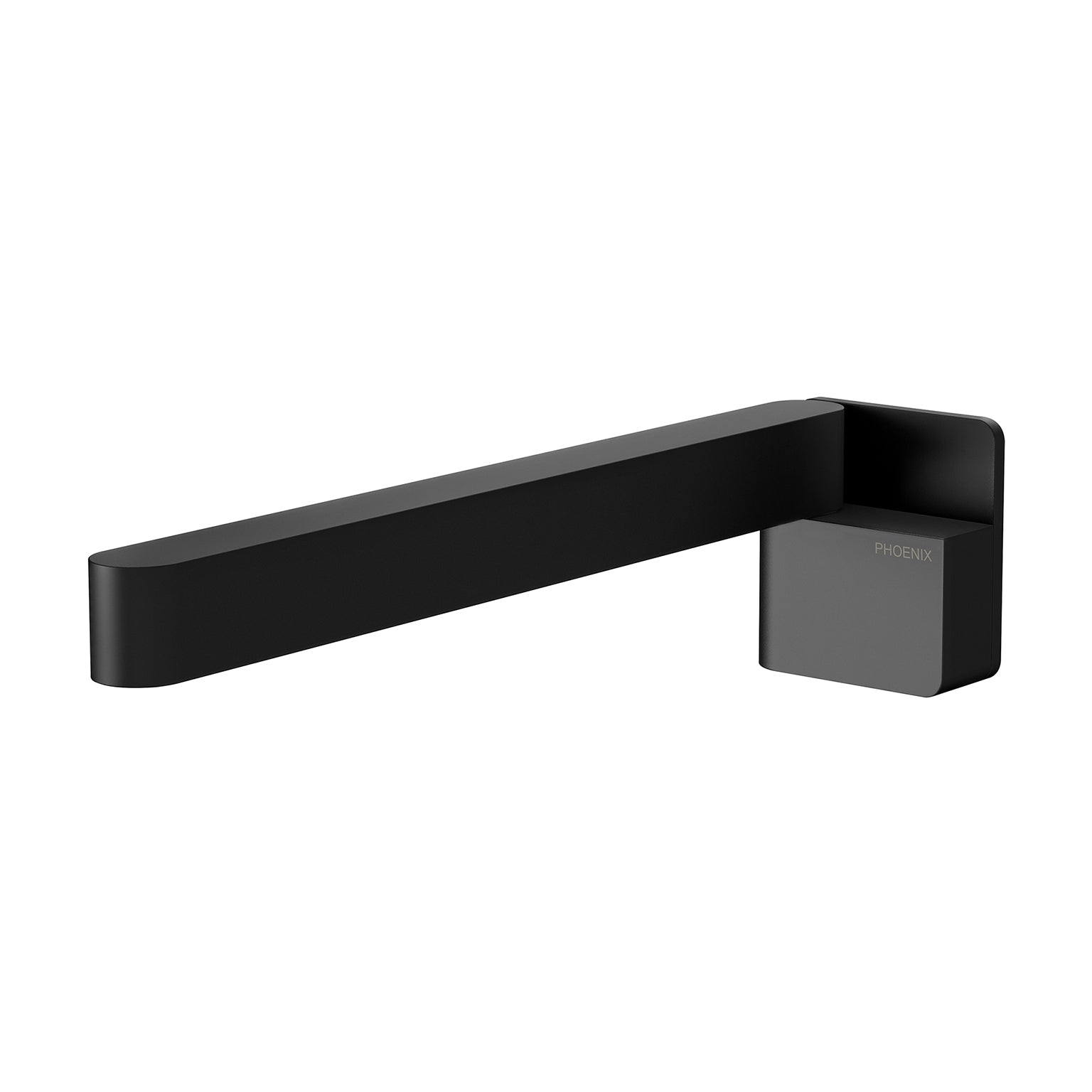 Phoenix Designer Swivel Bath Outlet 230mm Square, Matte Black