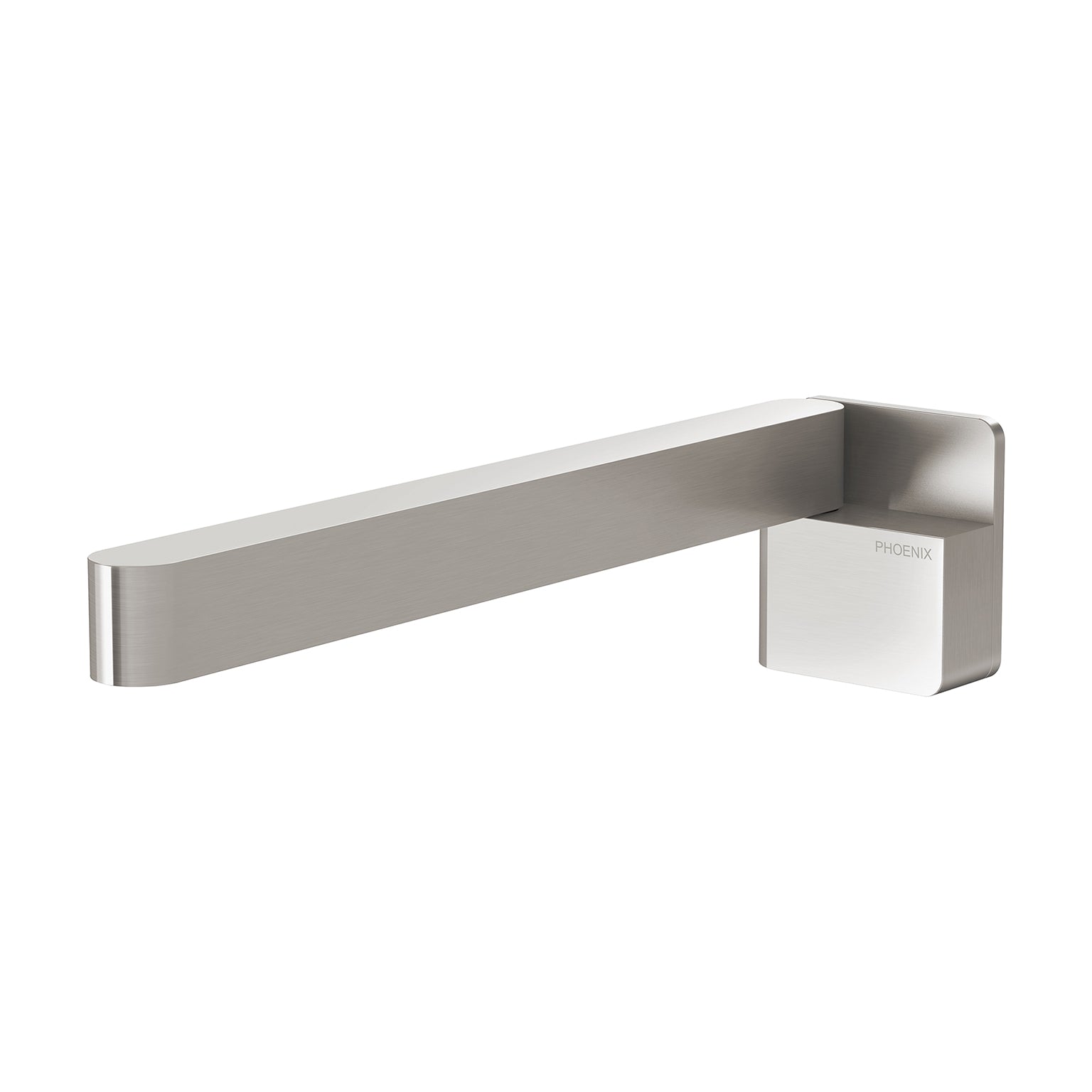 Phoenix Designer Swivel Bath Outlet 230mm Square, Brushed Nickel