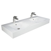 Fienza RAK DES Wall Hung Double Basin 2TH 1210 x 460mm with Overflow, Alpine Gloss White