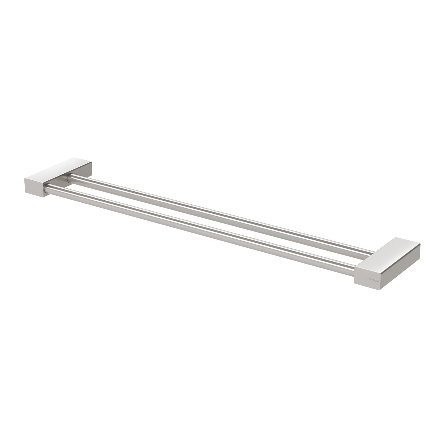 Phoenix Lexi MKII Double Towel Rail 600mm, Brushed Nickel