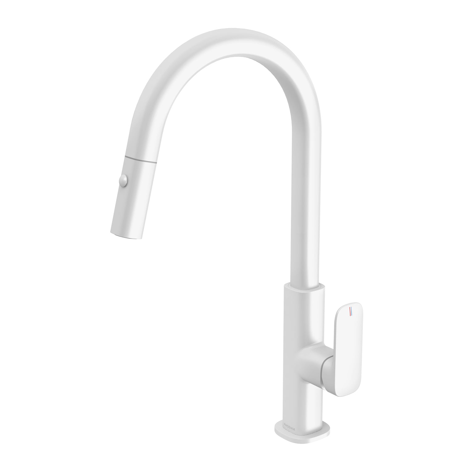 Phoenix Nuage Pull Out Sink Mixer 200mm, Matte White