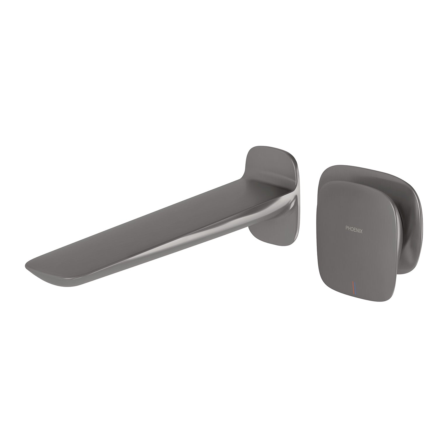 Phoenix Nuage Wall Basin / Bath Mixer Set 200mm, Brushed Carbon