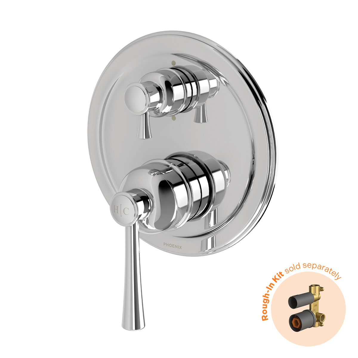 Phoenix Cromford SwitchMix Shower / Bath Diverter Mixer (Fit-Off Kit Only) - Lead Free, Chrome