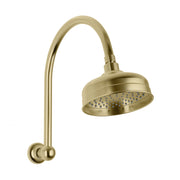 Phoenix Cromford High-Rise Shower Arm & Rose, Brushed Gold