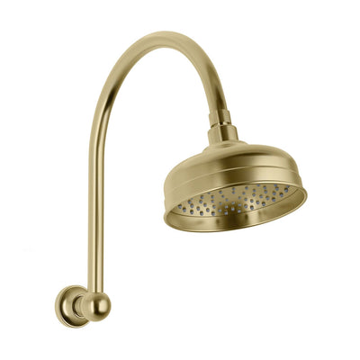 Phoenix Cromford High-Rise Shower Arm and Rose, Brushed Gold