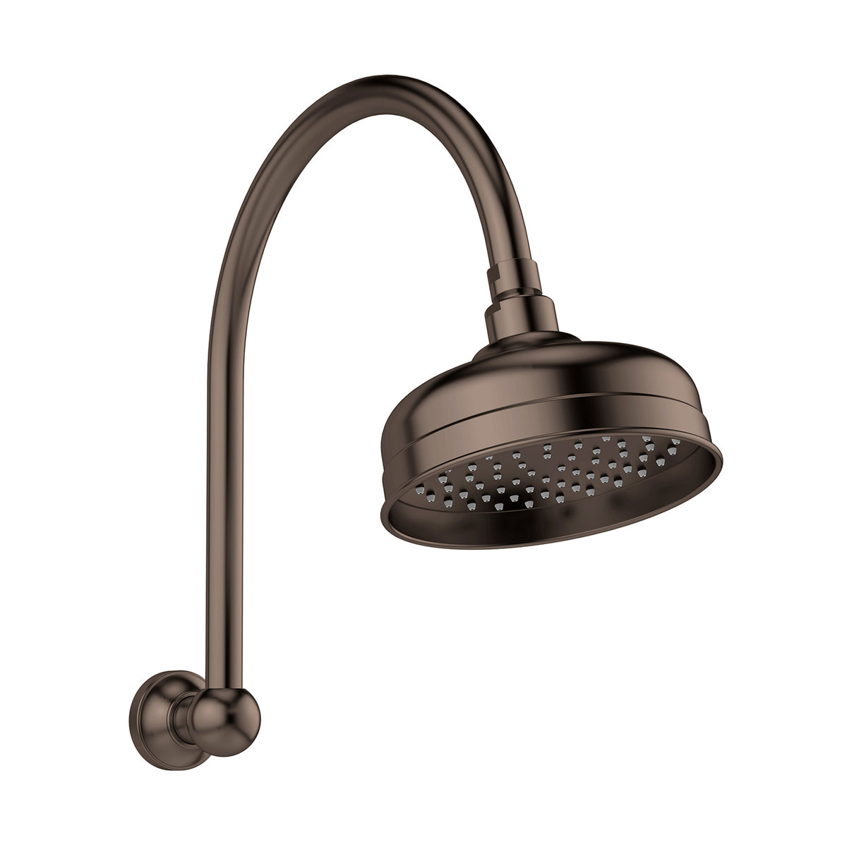 Phoenix Cromford High-Rise Shower Arm and Rose, Brushed Bronze