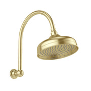 Phoenix Cromford Hi Rise Shower Arm & Rose 210mm, Brushed Gold
