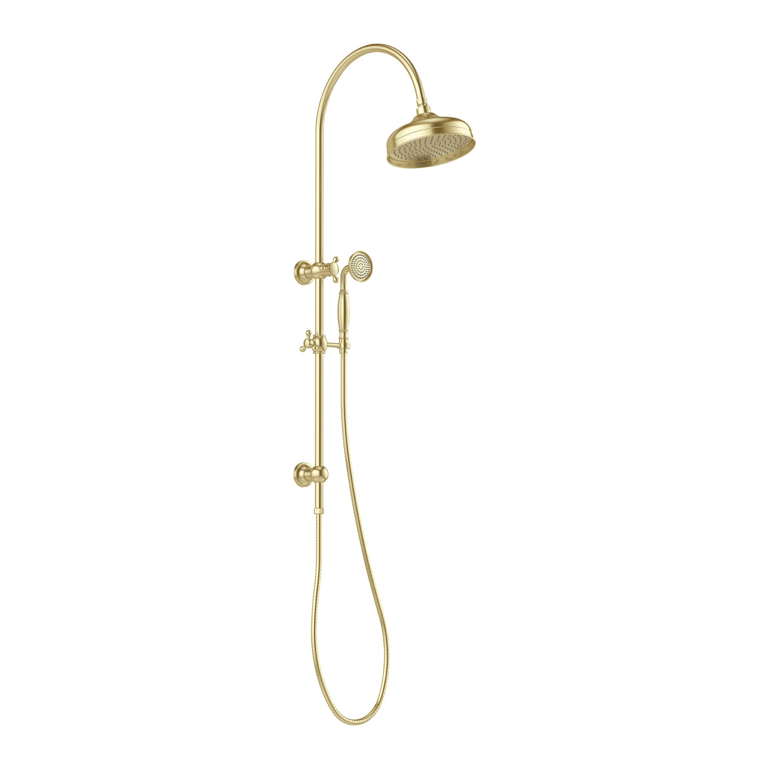 Phoenix Cromford Twin Shower 210mm Rose, Brushed Gold