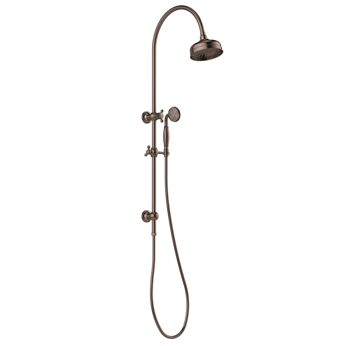 Phoenix Cromford Twin Shower, Brushed Bronze