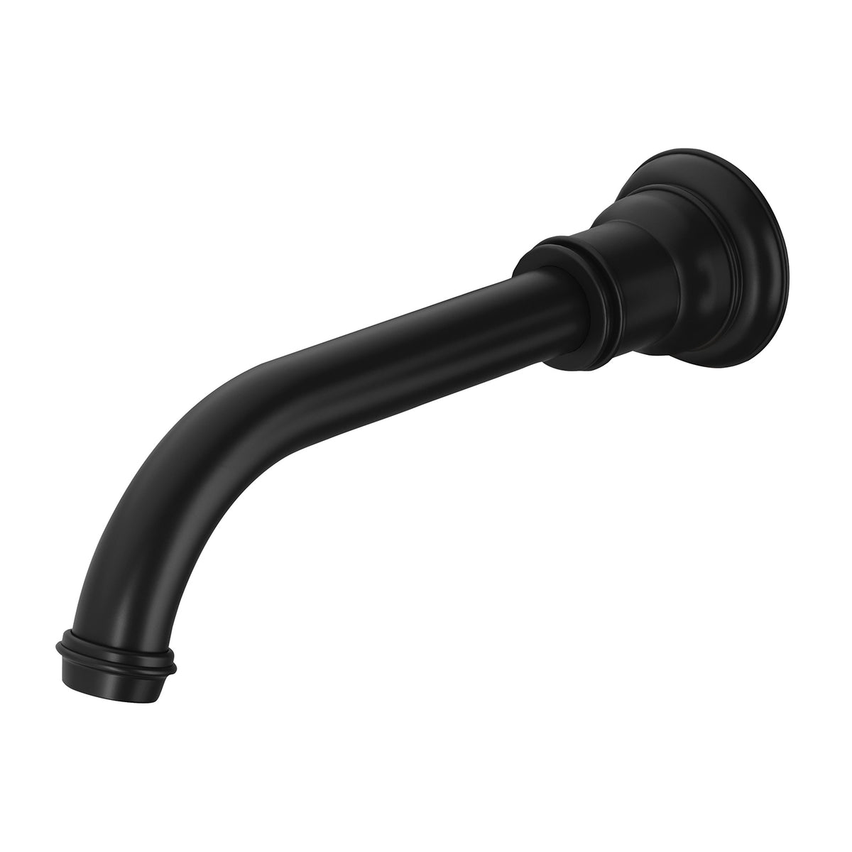 Phoenix Cromford Wall Basin / Bath Outlet 180mm - Lead Free, Matte Black — 134-7610-10-1